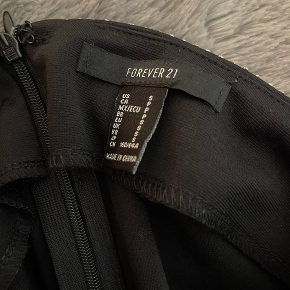 Forever 21 Rhinestone Black Skirt with Zipper | Birthday, Special Event, NYE - Picture 4 of 4